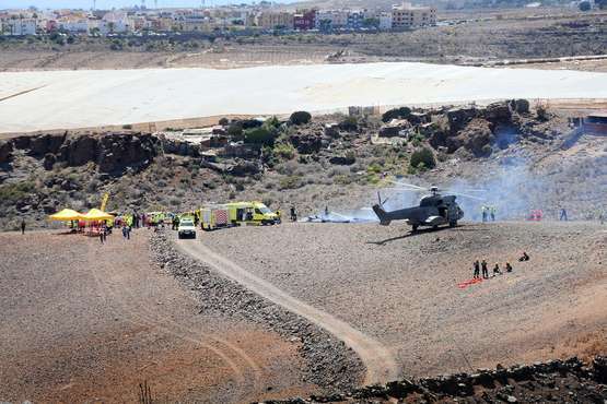 Simulacro de accidente aéreo en el sur de la Isla (Foto TA)